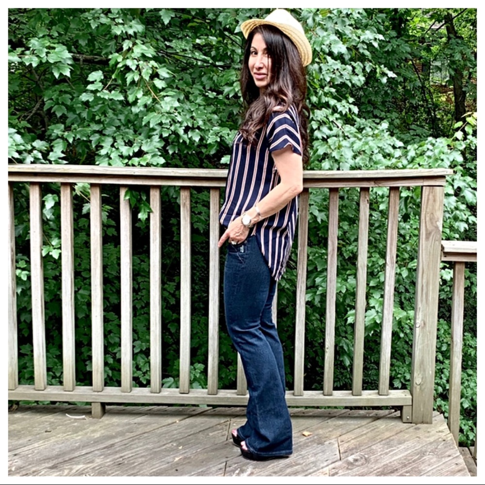 ✨LAST ONE✨Chic stripe short sleeves tunic top - Picture 4 of 6